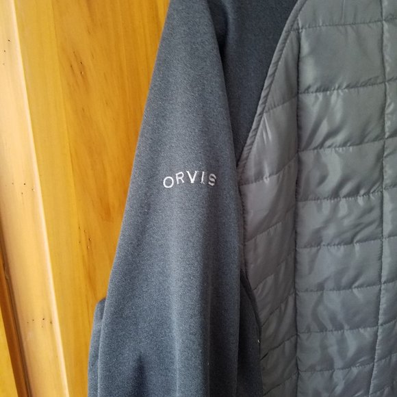 Orvis Classic Collection Mens Quilted Fleece Light Puffer Gray Jacket Large - Picture 7 of 9